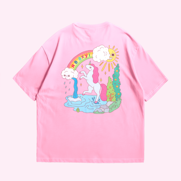 Футболка "я в ахуї" з єдинорогом - Рожева, XS-S